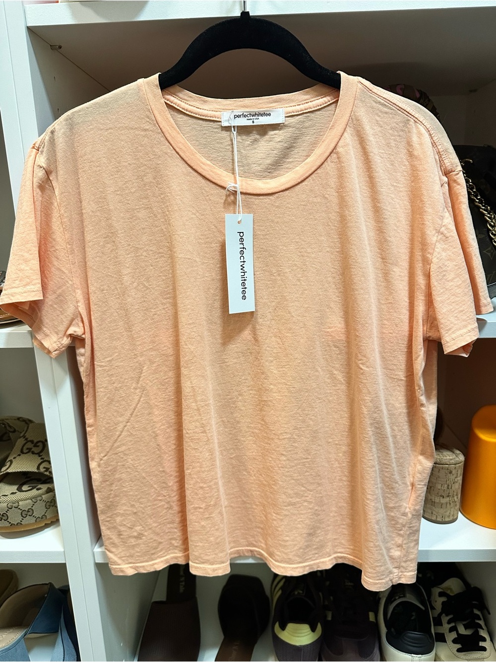 NWT perfectwhitetee Harley scoop-neck tee size S in Apricot